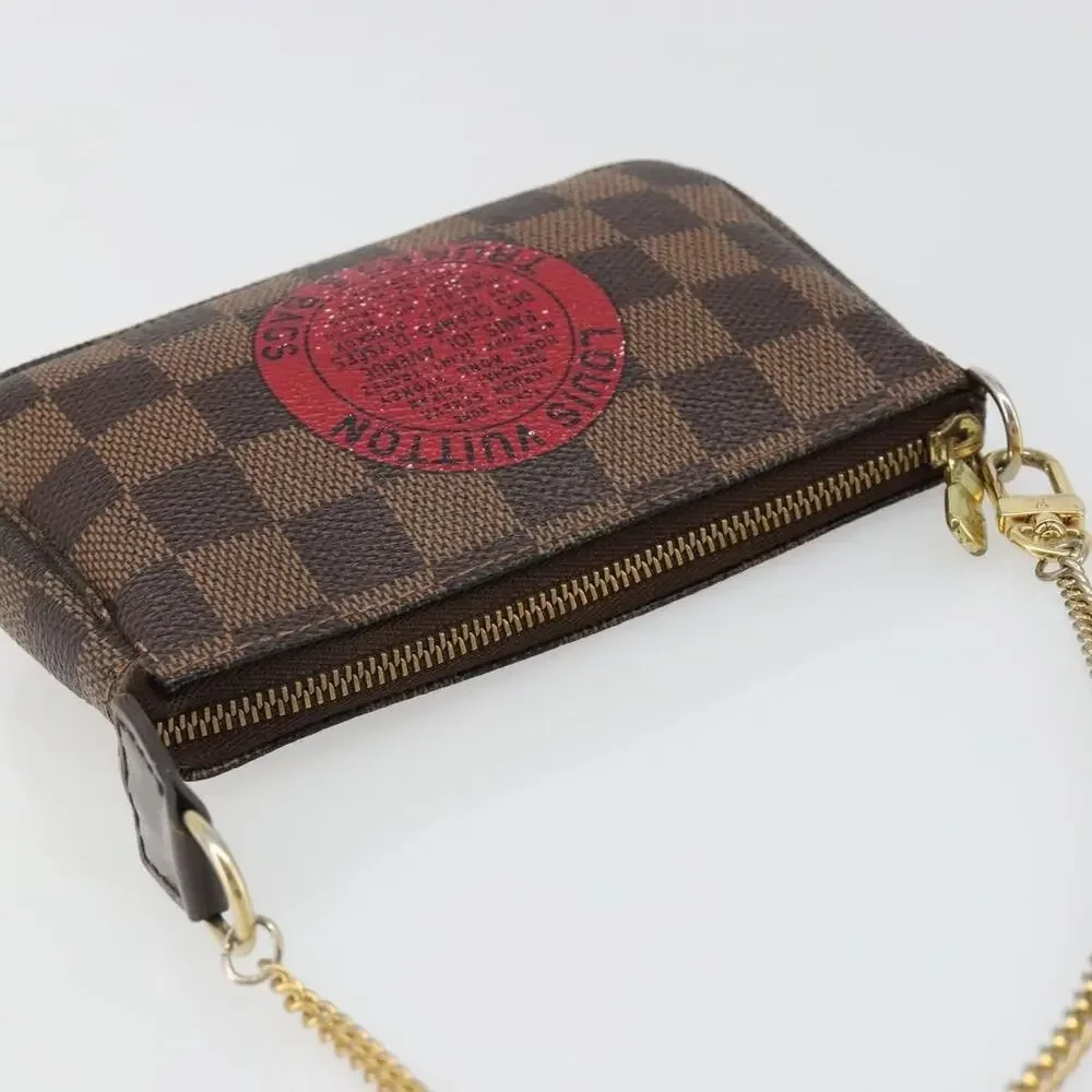 Louis Vuitton Damier Ebene T&b Mini Pochette Accessoires Pouch Brown